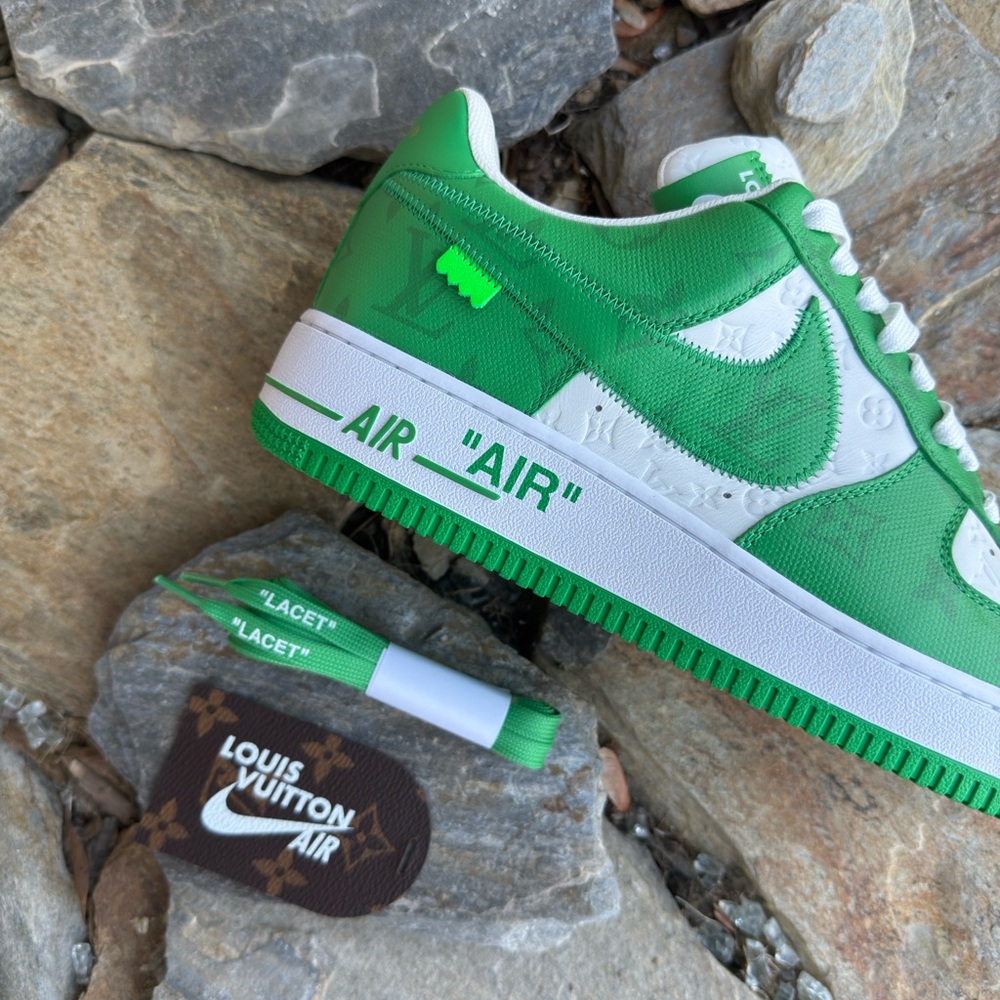 Louis Vuitton x Nike Air Force 1 Green (No Box) - Picture 2 of 9